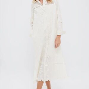 Elegant White Eyelet Nightgown